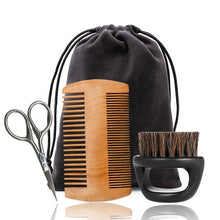 Load image into Gallery viewer, 5pcs/set Men Beard Kit Styling Tool Beard Bib Aprons Balm Beard Oil Comb Moisturizing Wax Styling Scissors Beard Care Set
