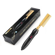 Load image into Gallery viewer, Electric Hot Heating Comb 2 in 1 Hair Straightener Hair Curler Multifunctional Straightening Iron Dropshipping Niche Product FR

